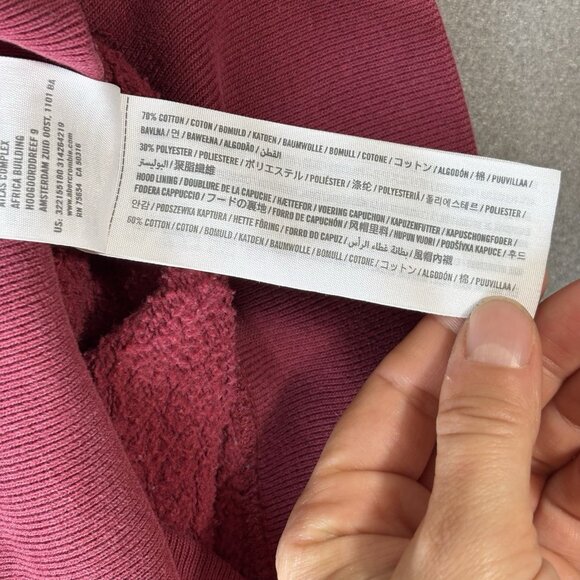 Y2K Hollister Hoodie XS Burgundy Pullover Sweatshirt USA California Embroidered - Picture 14 of 16